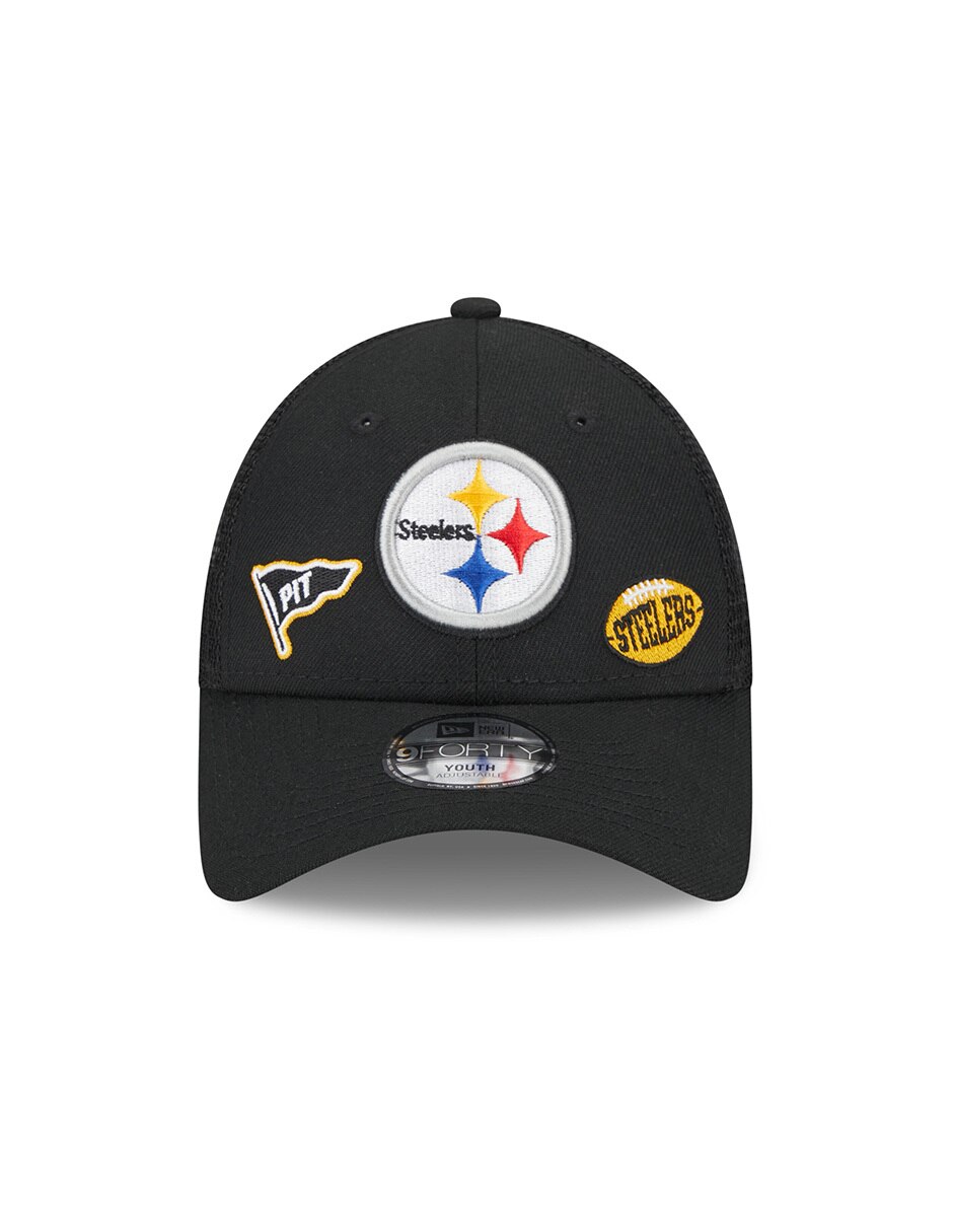 Gorra visera curva snapback para fútbol americano NFL Pittsburgh Steelers infantil 7