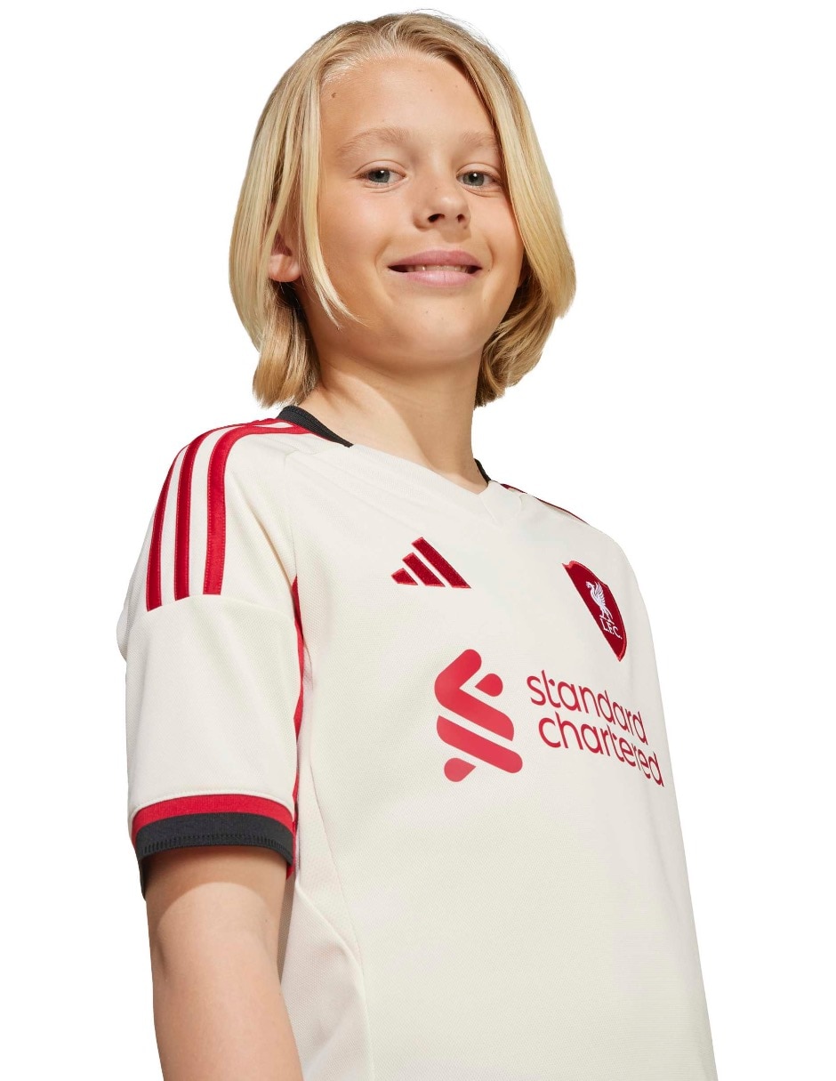 Jersey de Liverpool Football Club visitante manga corta Adidas para niño