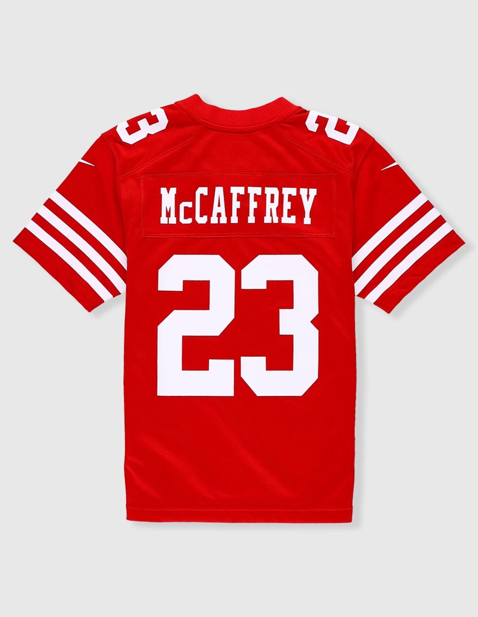 Jersey de San Francisco 49ers local de McCaffrey fan para niño 3
