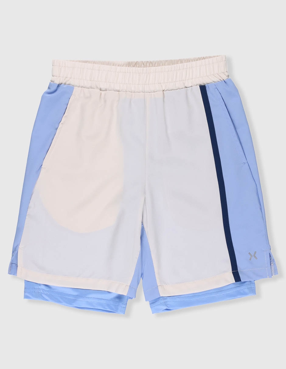 Short con malla efecto doble prenda para tenis niña Short con malla efecto doble prenda para tenis niña