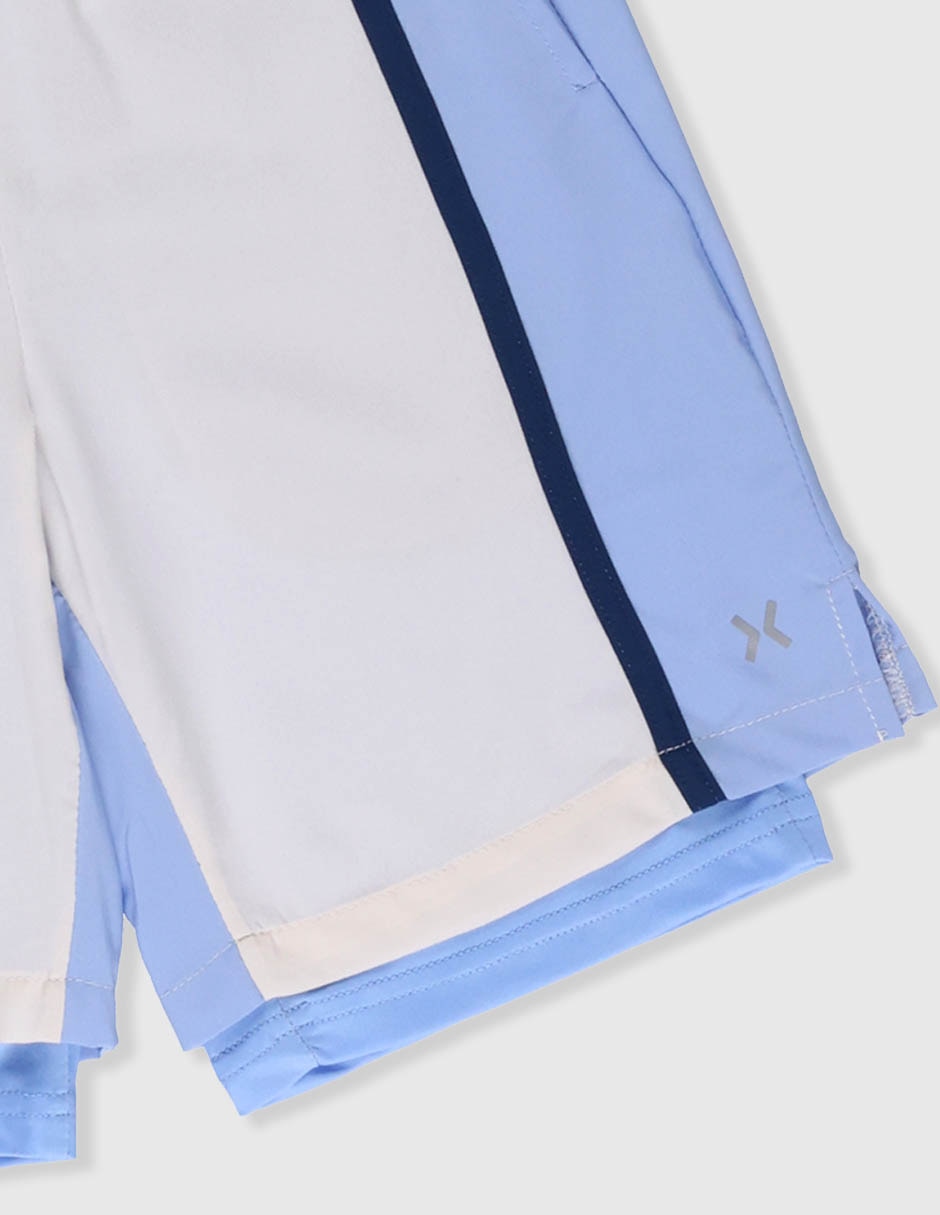 Short con malla efecto doble prenda X10 para tenis niña
