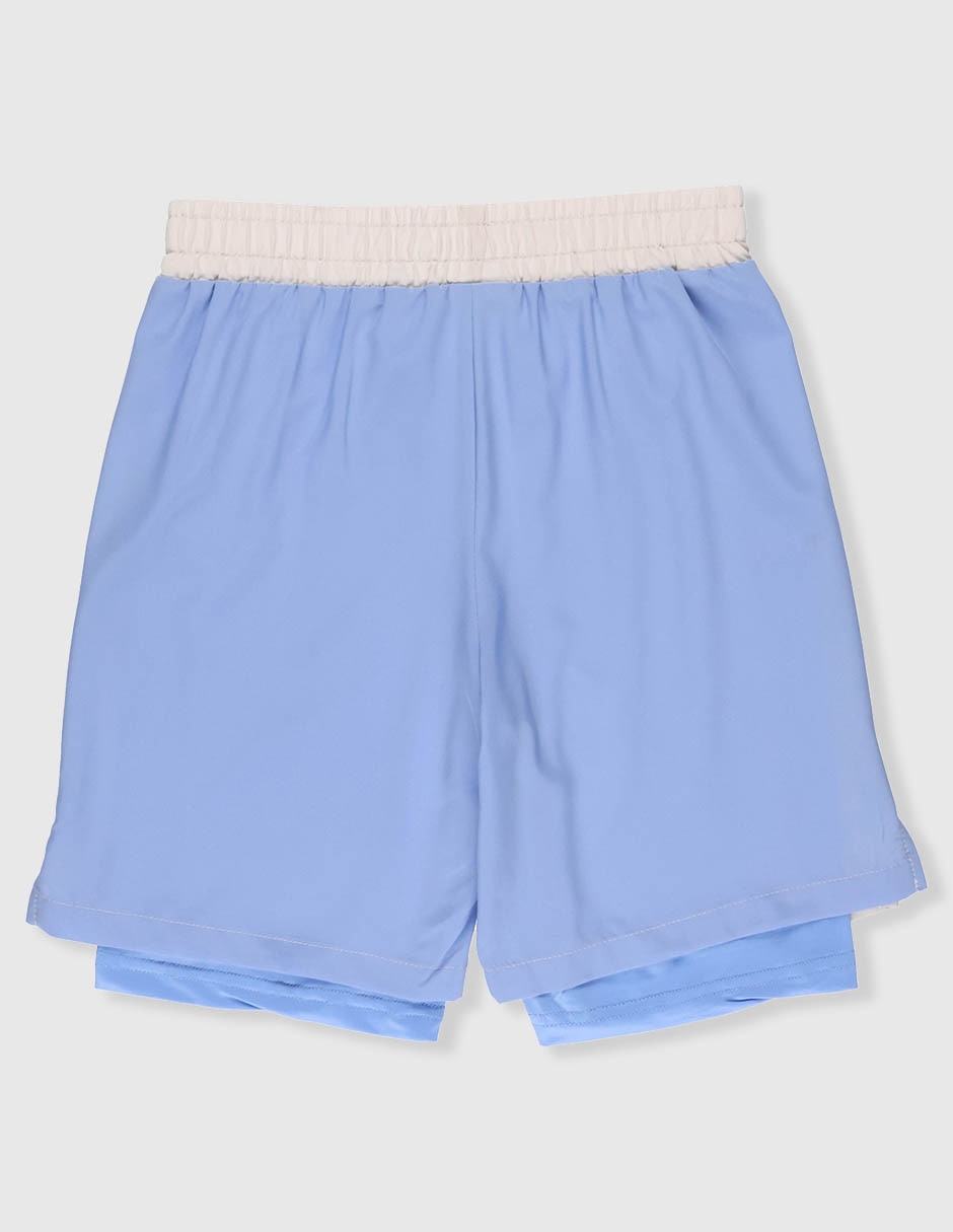 Short con malla efecto doble prenda X10 para tenis niña