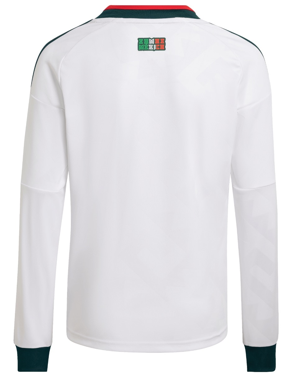 Jersey de Selección Nacional de México visitante manga larga Mundial Adidas fan para niño