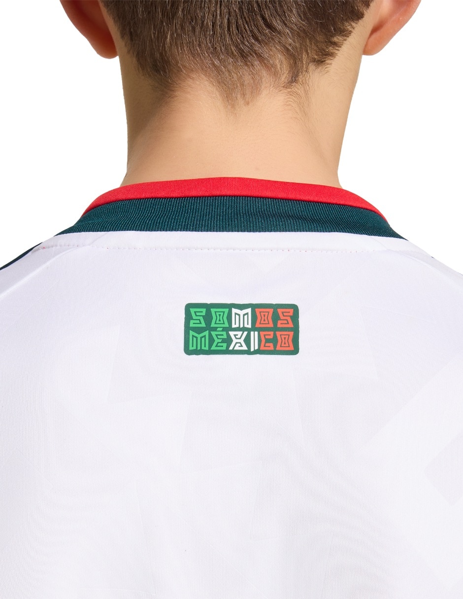 Jersey de Selección Nacional de México visitante manga larga Mundial Adidas fan para niño