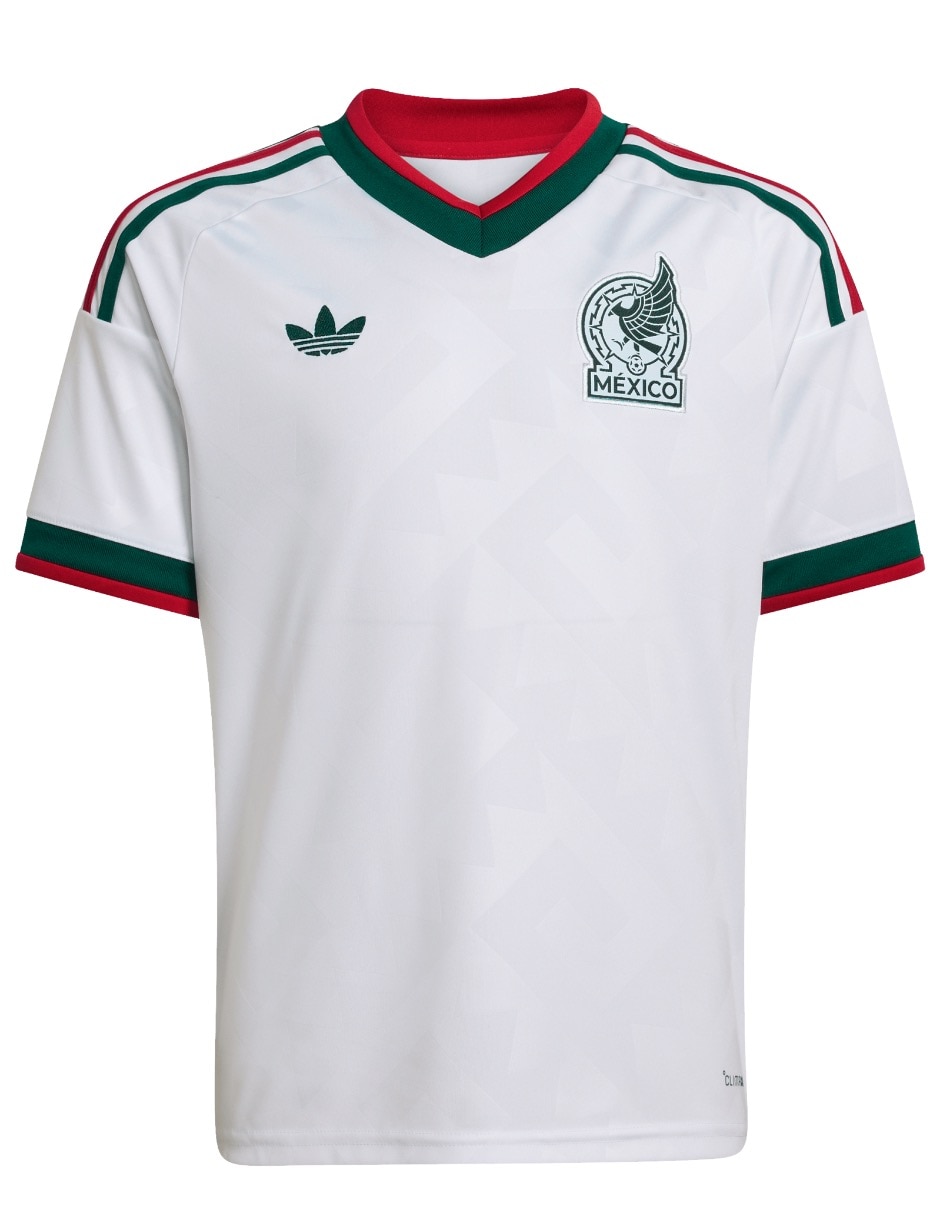 Jersey de Selección Nacional de México visitante manga corta Mundial Adidas fan para niño