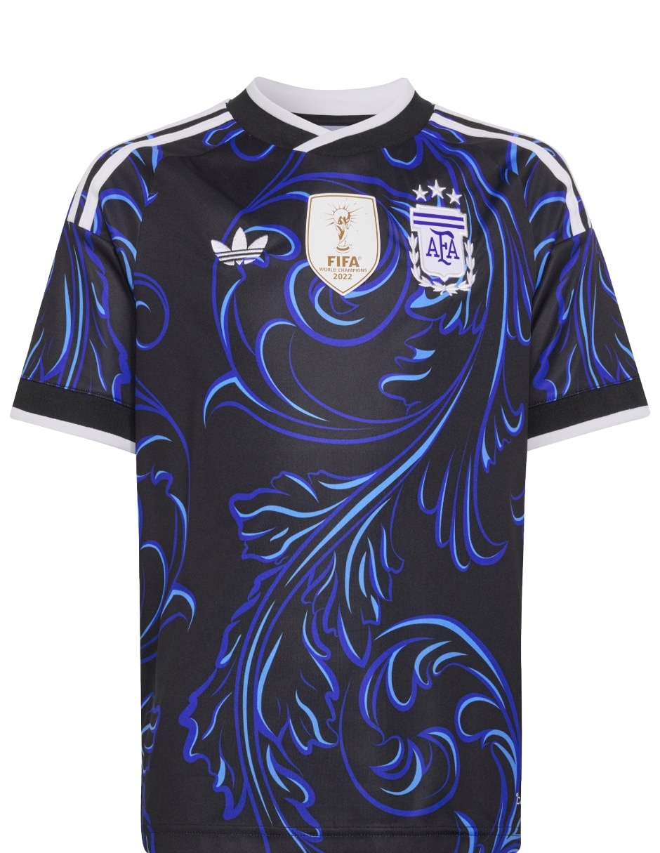 Jersey de Selección de fútbol de Argentina visitante manga corta Mundial Adidas fan para niño