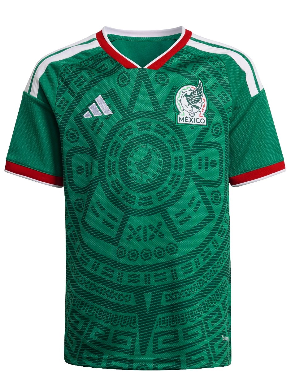 Jersey de  Selección Nacional de México local manga corta Mundial Adidas  para niño