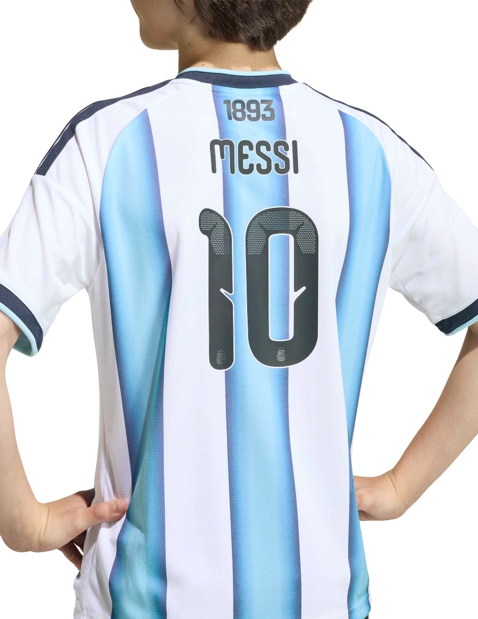Jersey de Selección de fútbol de Argentina local de Lionel Messi manga corta para niño 5