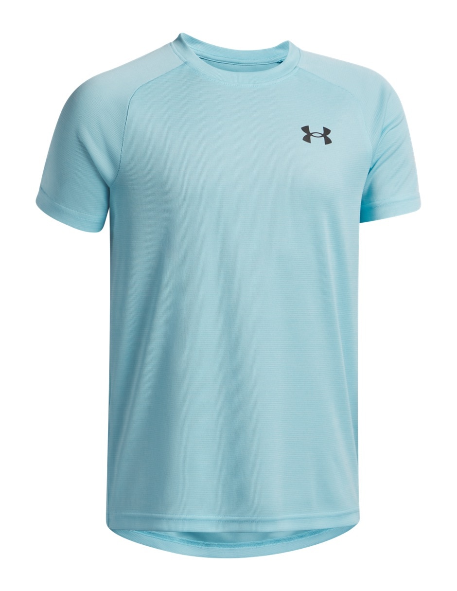 Playera deportiva para entrenamiento under armour ua tech textured ssblu de niño