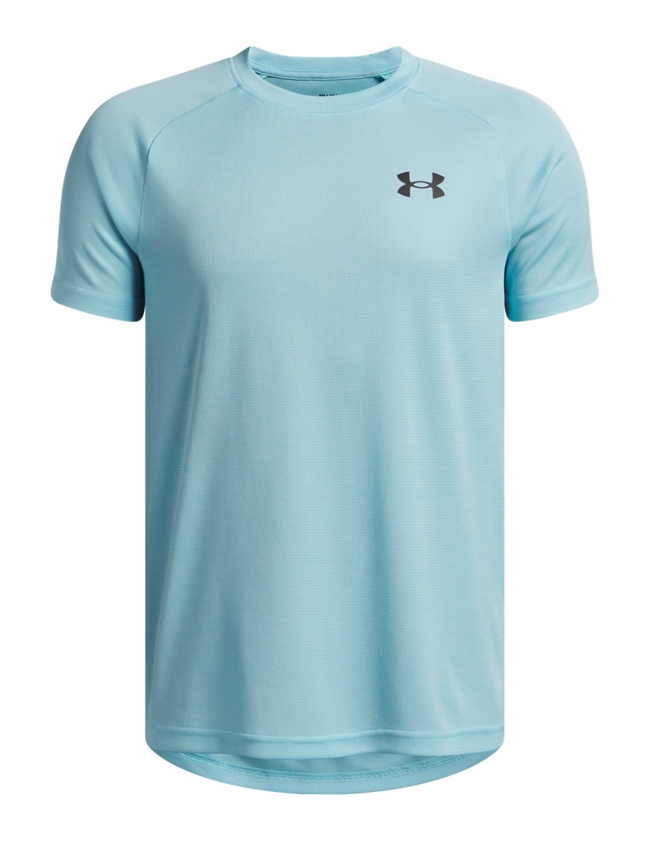 Playera deportiva para entrenamiento under armour ua tech textured ssblu de niño
