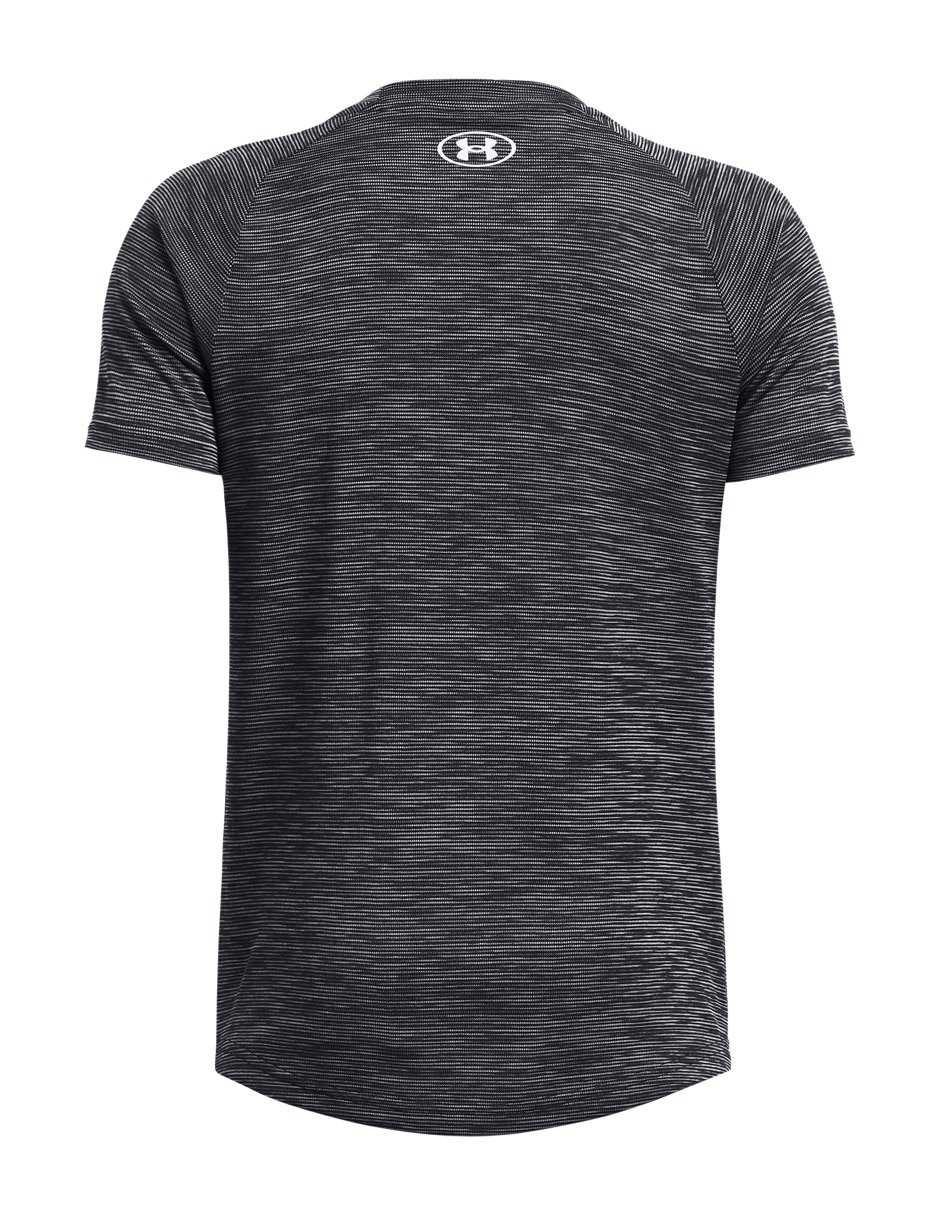 Playera deportiva para entrenamiento under armour ua tech textured ssblk de niño
