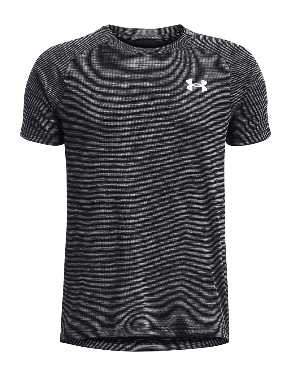 Playera deportiva para entrenamiento under armour ua tech textured ssblk de niño