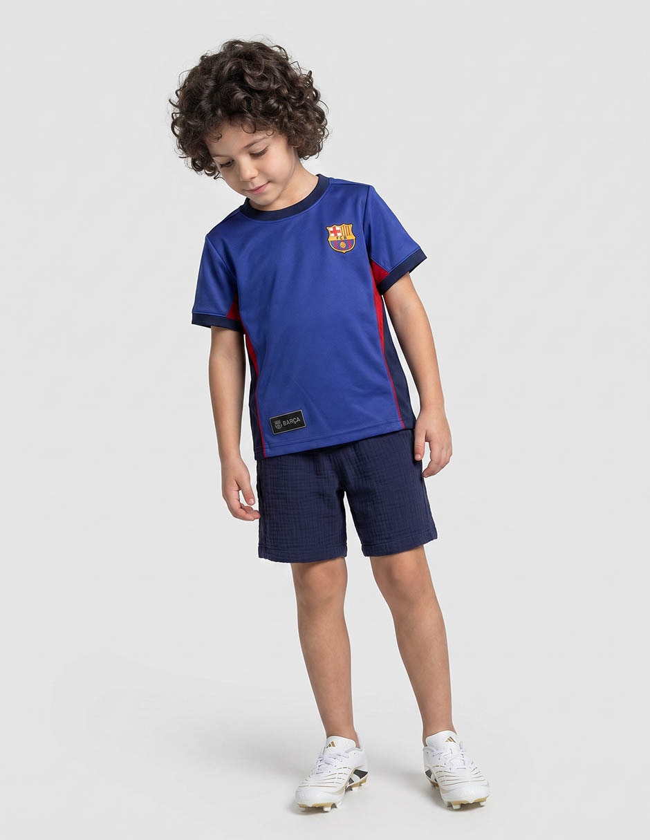 Jersey de fútbol club barcelona tercer equipo de manga corta fútbol fan para niño