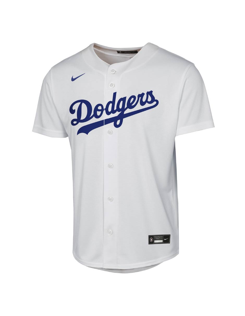 Jersey de los angeles dodgers local de manga corta nike game para niño