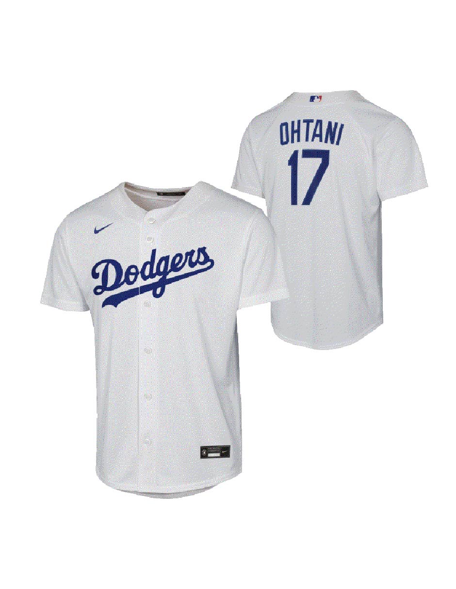 Jersey de los angeles dodgers local de manga corta nike game para niño