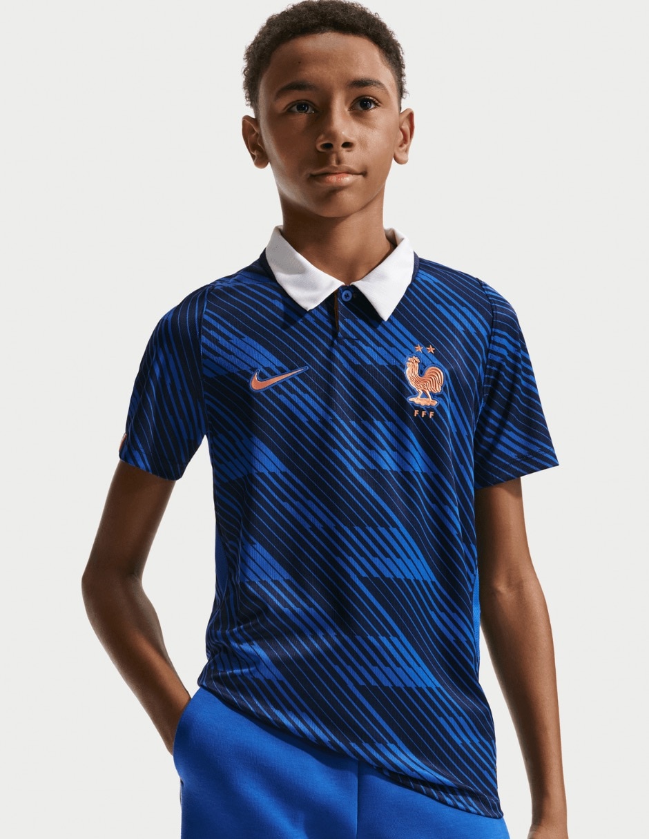 Jersey de Selección de fútbol de Francia local manga corta Mundial Nike fan para niño