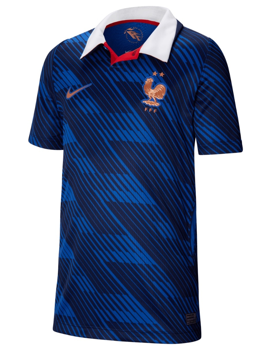 Jersey de Selección de fútbol de Francia local manga corta Mundial Nike fan para niño
