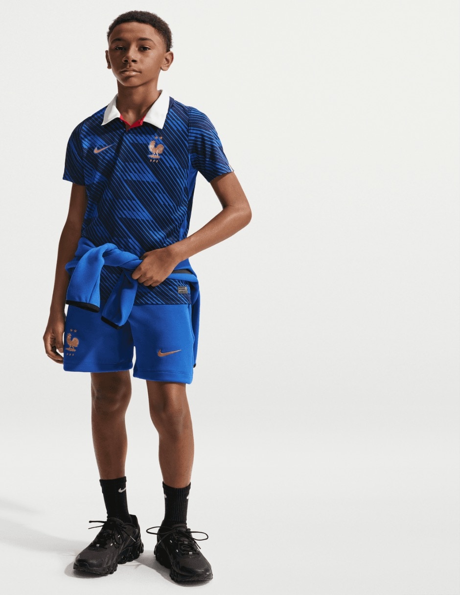 Jersey de Selección de fútbol de Francia local manga corta Mundial Nike fan para niño