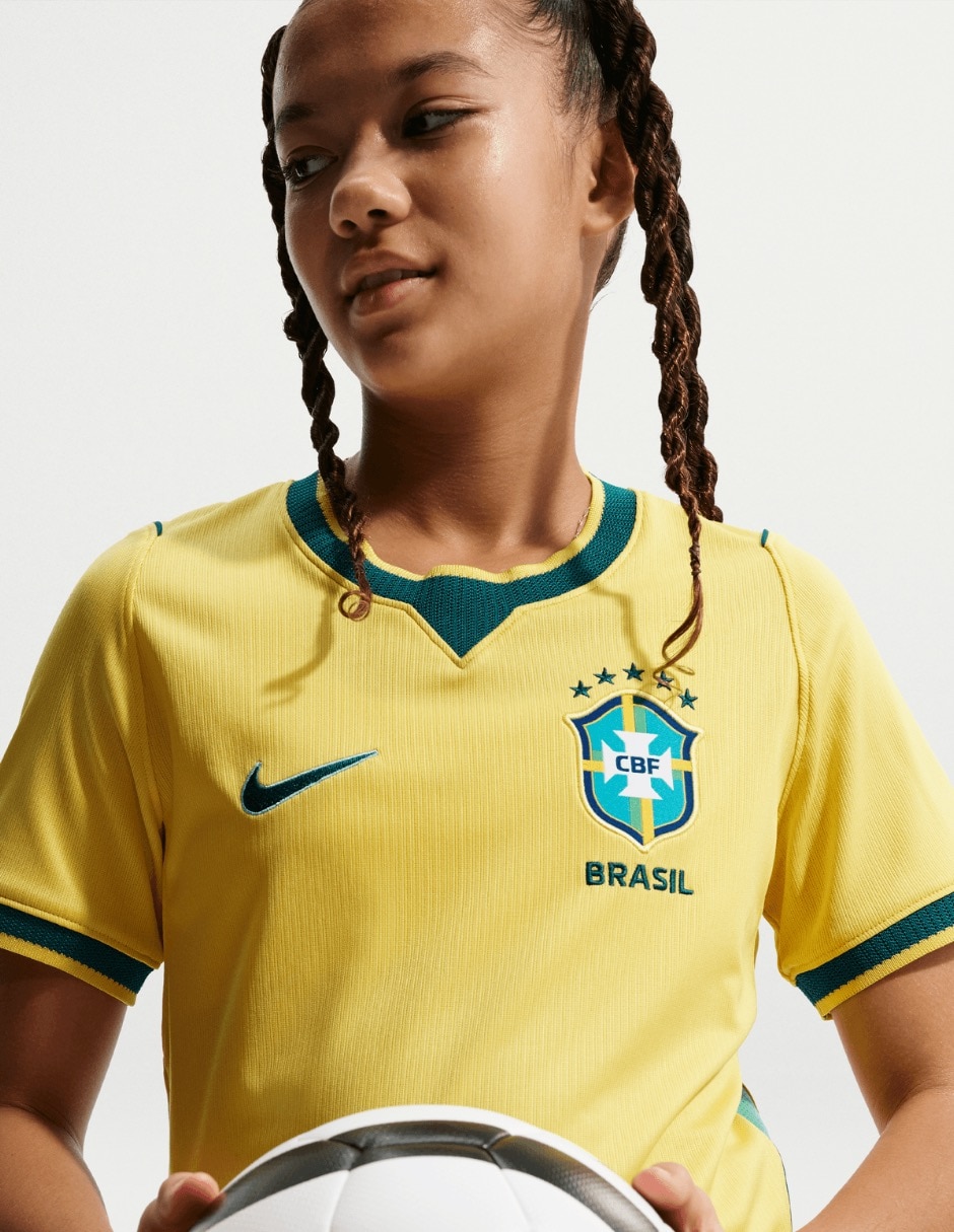 Jersey de Selección de fútbol de Brasil local jugador para niña 6