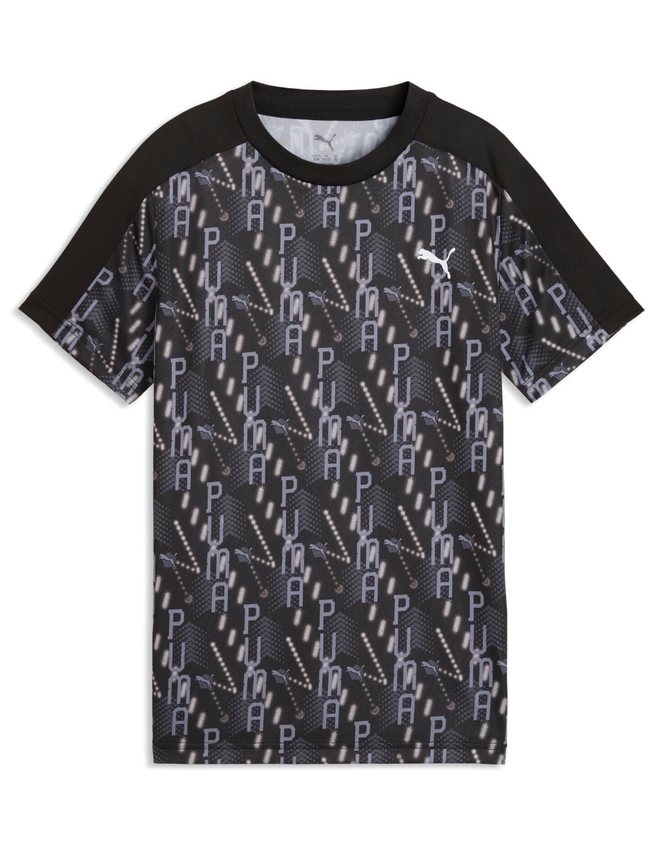 Playera deportiva para entrenamiento Puma Tad Ess Aop Poly Tee B de niño