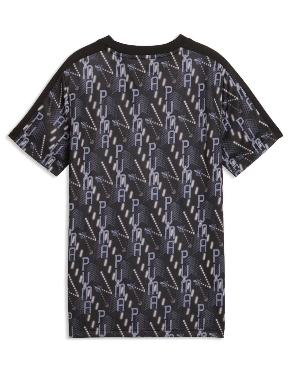 Playera deportiva para entrenamiento Puma Tad Ess Aop Poly Tee B de niño