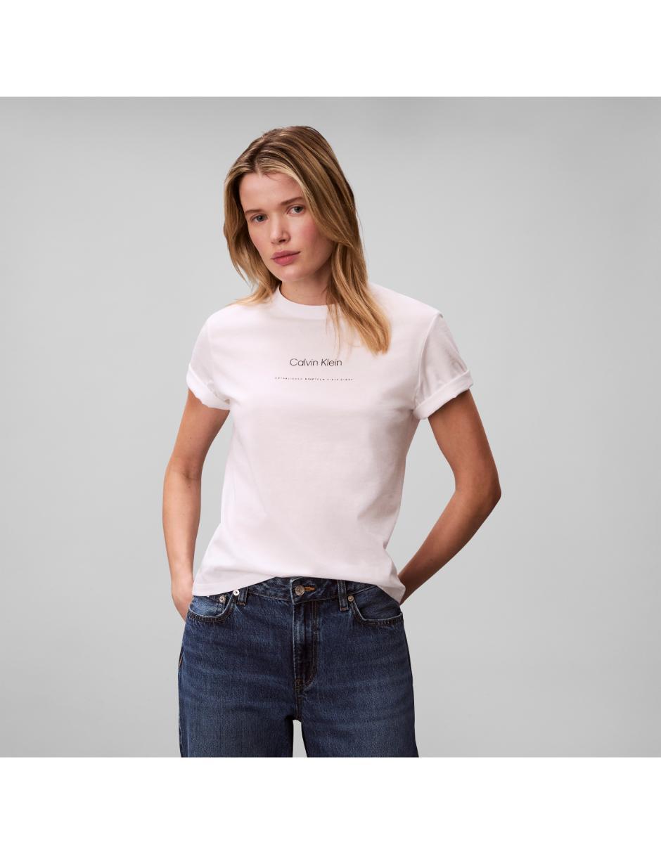 Playera manga corta cuello redondo para mujer Playera manga corta cuello redondo para mujer