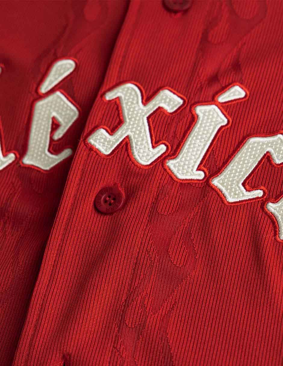 Jersey de diablos rojos del méxico de visitante manga corta New Era para niño