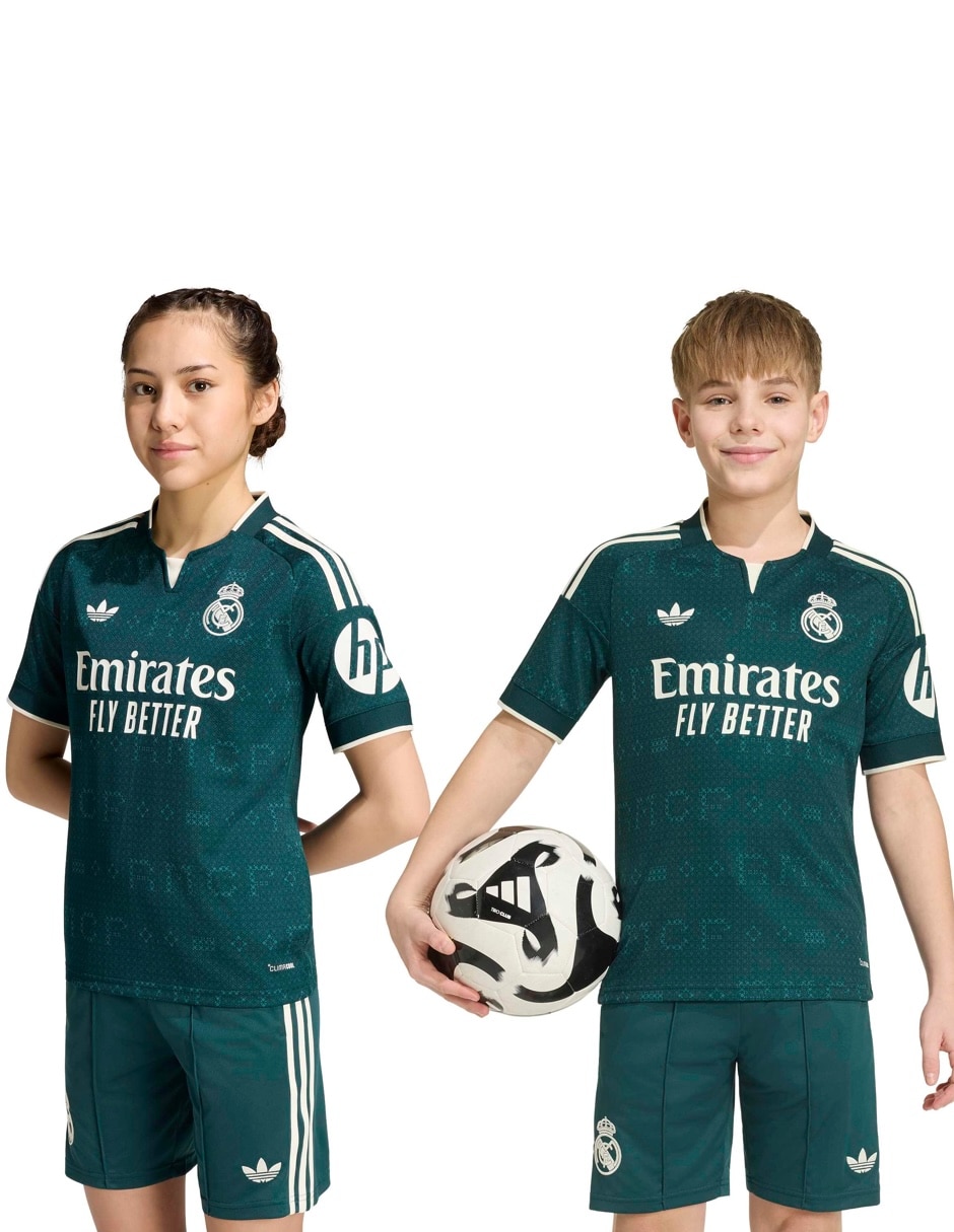 Jersey de real madrid club de fútbol visitante manga corta para niño 3