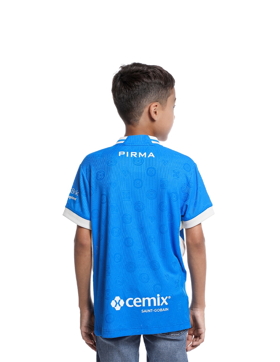 Jersey de club de fútbol cruz azul local de manga corta fan para niño 2