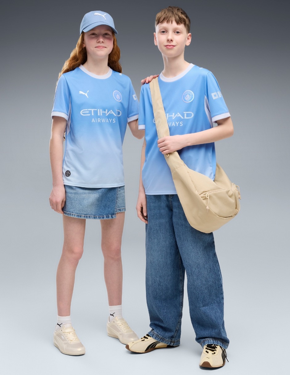 Jersey de manchester city local de manga corta jugador para niño 4