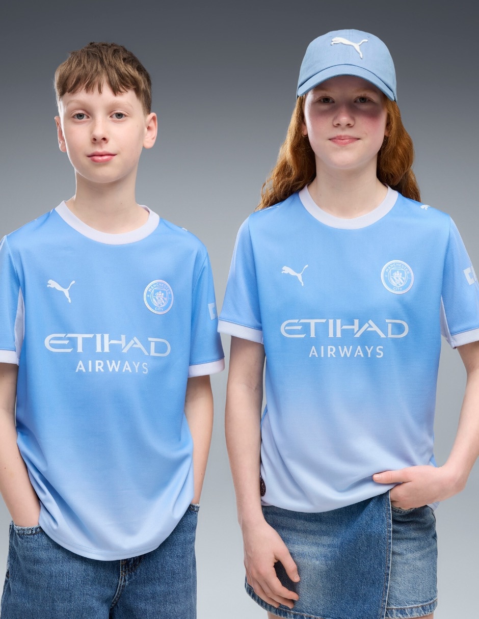 Jersey de manchester city local de manga corta jugador para niño 5