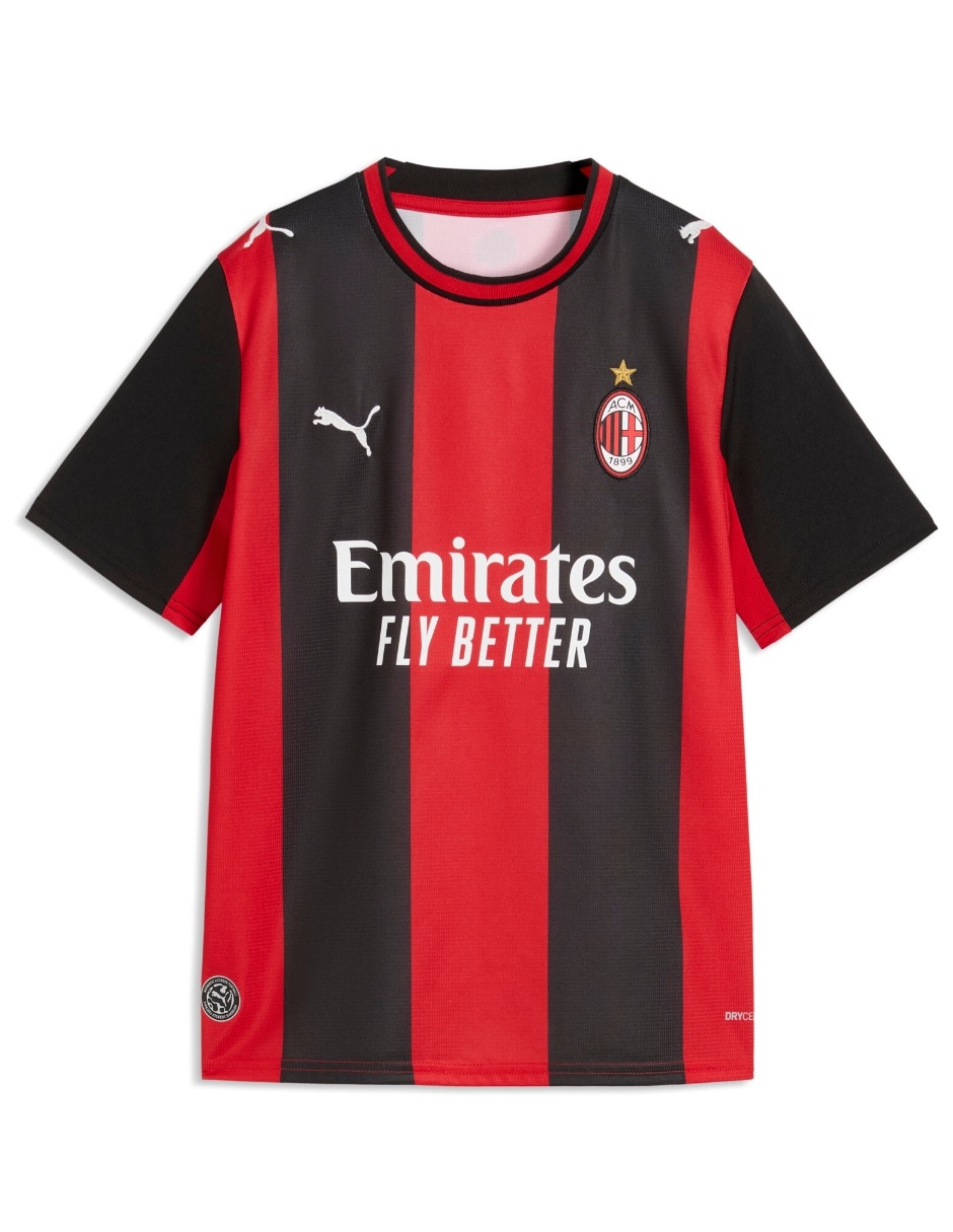 Jersey de ac milan local de manga corta jugador para niño