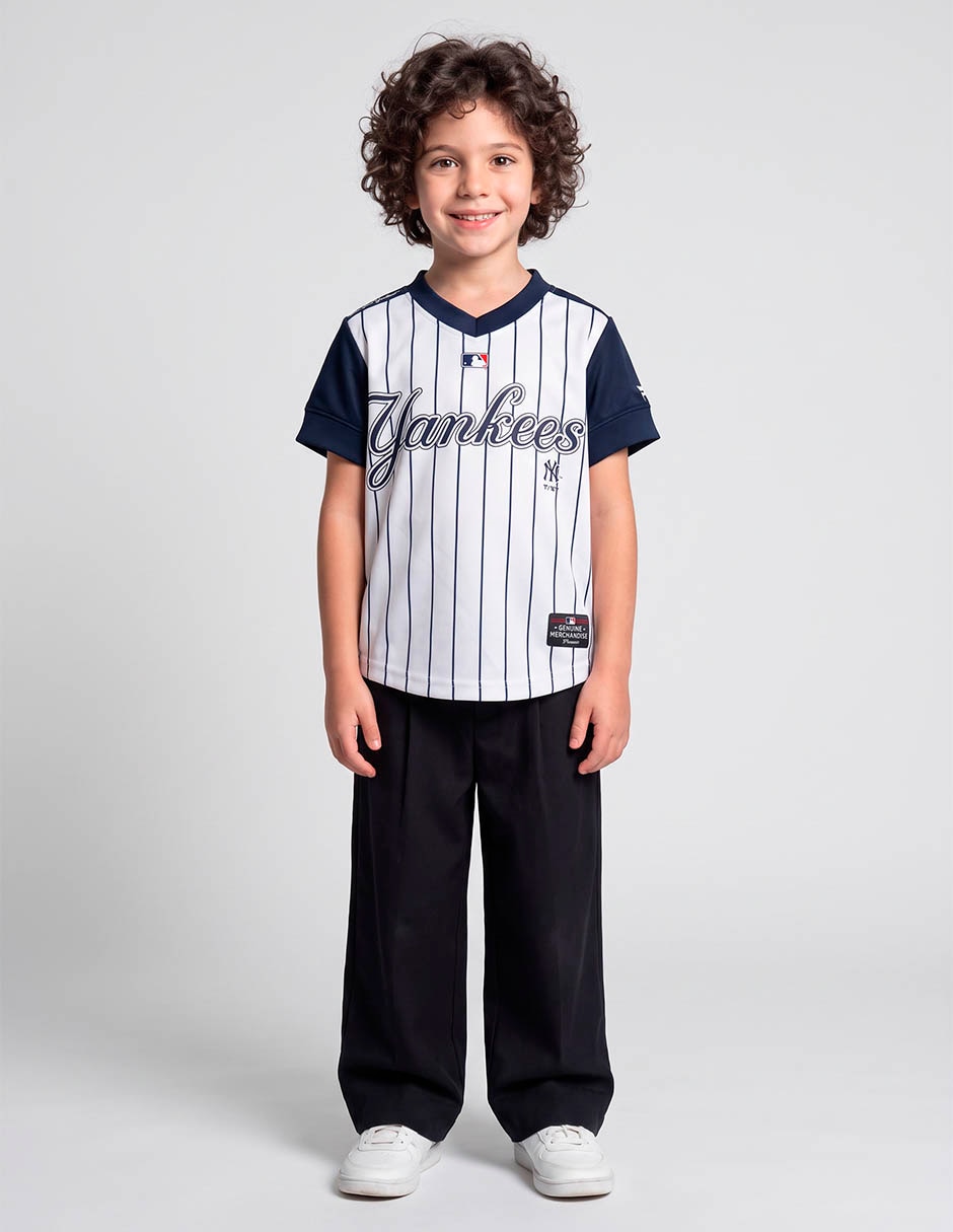 Jersey de new york yankees conmemorativo de manga corta para niño 5