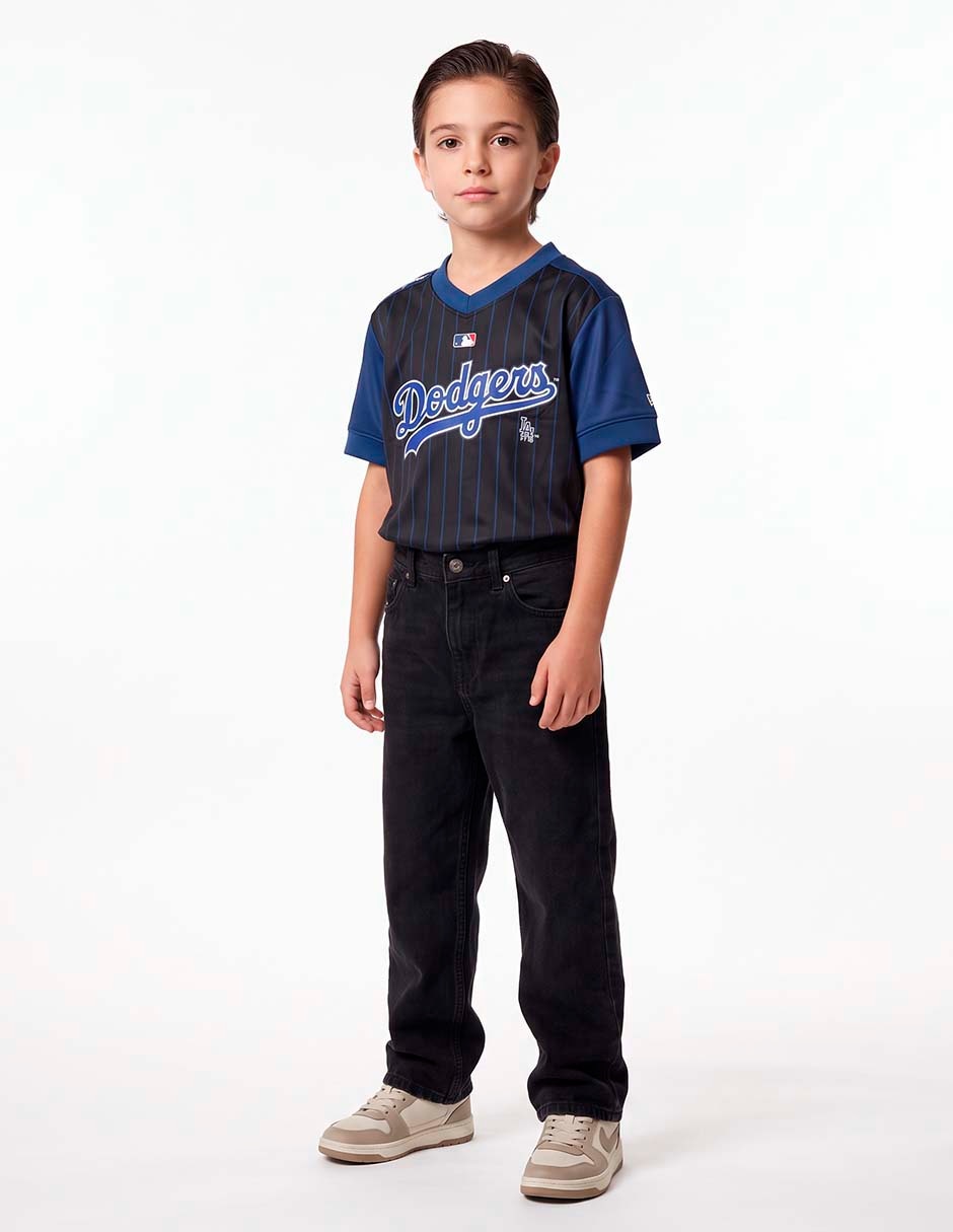Jersey de los angeles dodgers conmemorativo manga corta jugador para niño