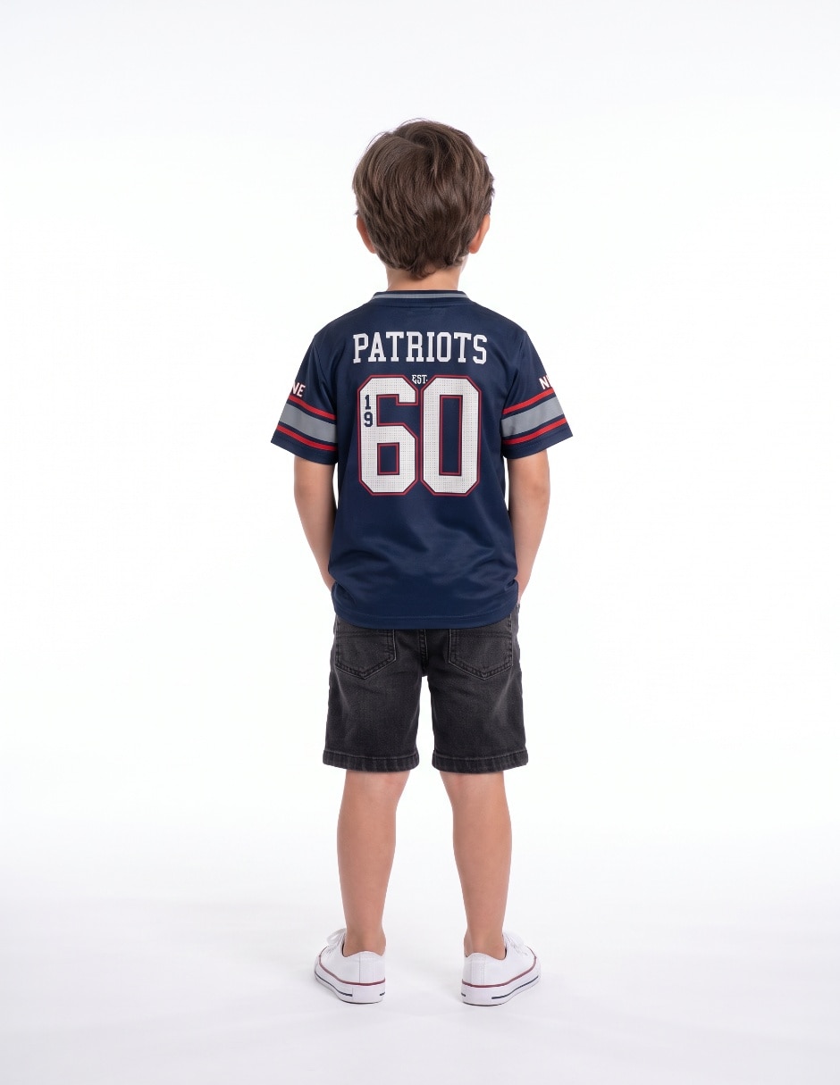 Jersey de New England Patriots de jugador de manga corta para niño 2