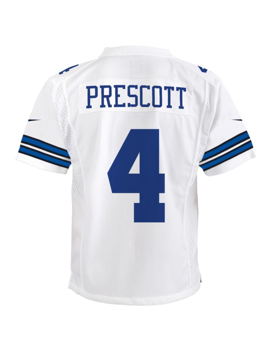 Jersey de Dallas Cowboys de Dak Prescott jugador para niño 2